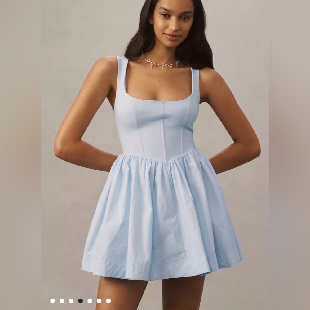 BHLDN Jemma Scoop Neck Fit and Flare Mini Dress